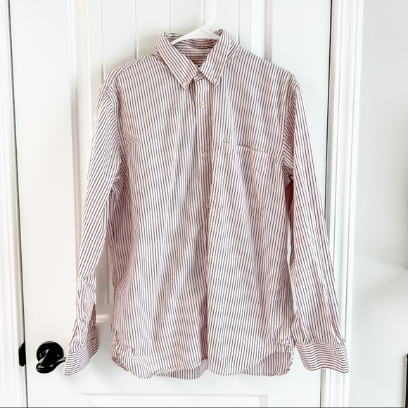 Club Monoco Pink and Gray Striped Long Sleeve Button Down Size Large - Picture 1 of 9